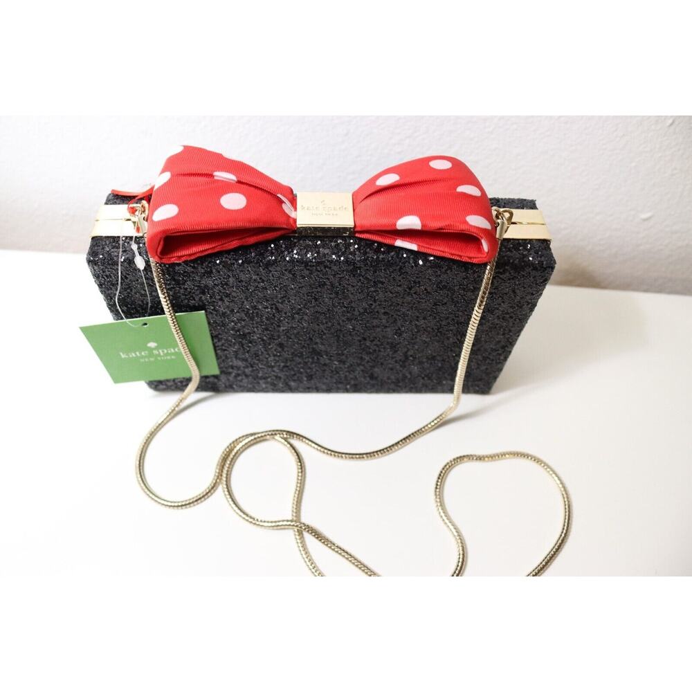 NWT Kate Spade x Disney Minnie Mouse BOW CLUTCH Crossbody Hand BAG Purse $328 - Picture 3 of 15